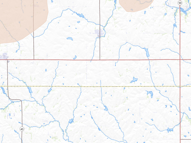 Radar-estimated hail-size map of the storm over Elmwood, NE on May 17, 2026