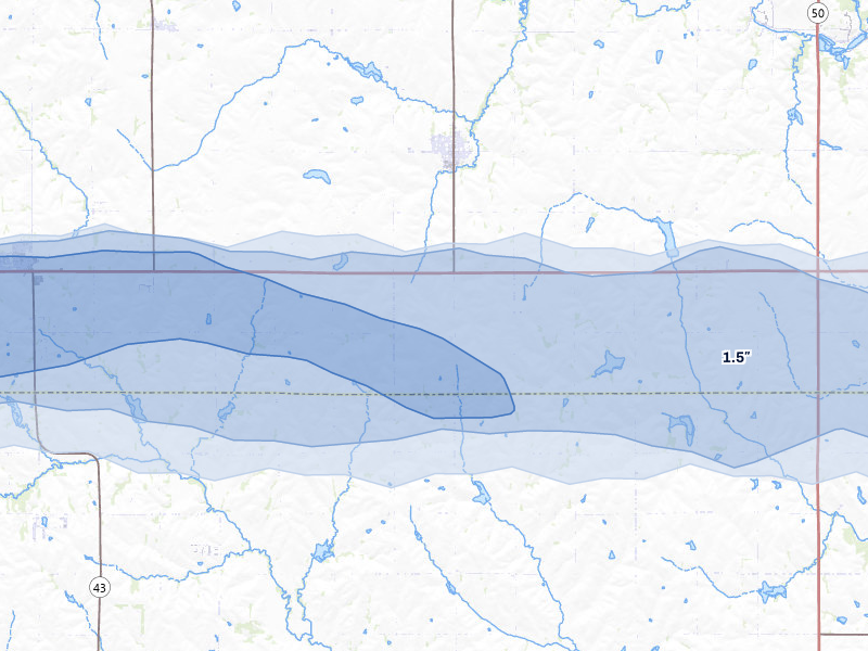 NEXRAD radar-signature map of the hail storm over Elmwood, NE on Jul 27, 2026