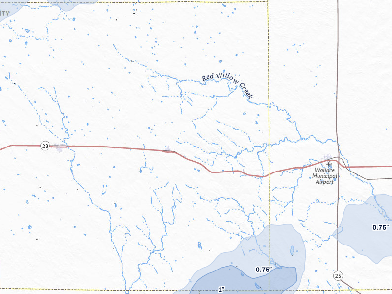 NEXRAD radar-signature map of the hail storm over Elsie, NE on Jun 1, 2026