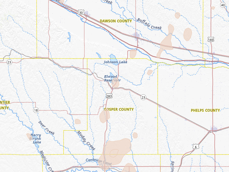 Radar-estimated hail-size map of the storm over Elwood, NE on May 29, 2026