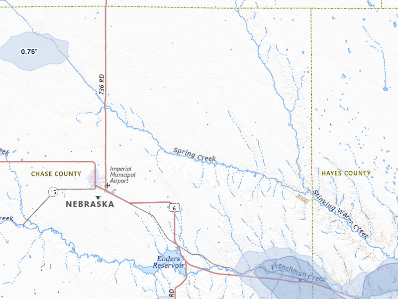 NEXRAD radar-signature map of the hail storm over Enders, NE on Jul 8, 2026
