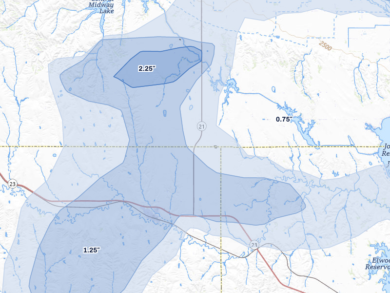 NEXRAD radar-signature map of the hail storm over Eustis, NE on May 16, 2026