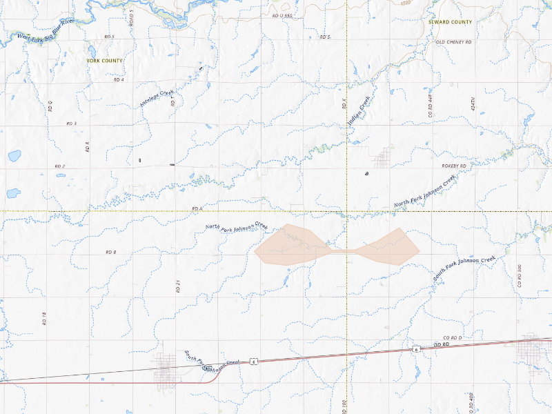 Radar-estimated hail-size map of the storm over Exeter, NE