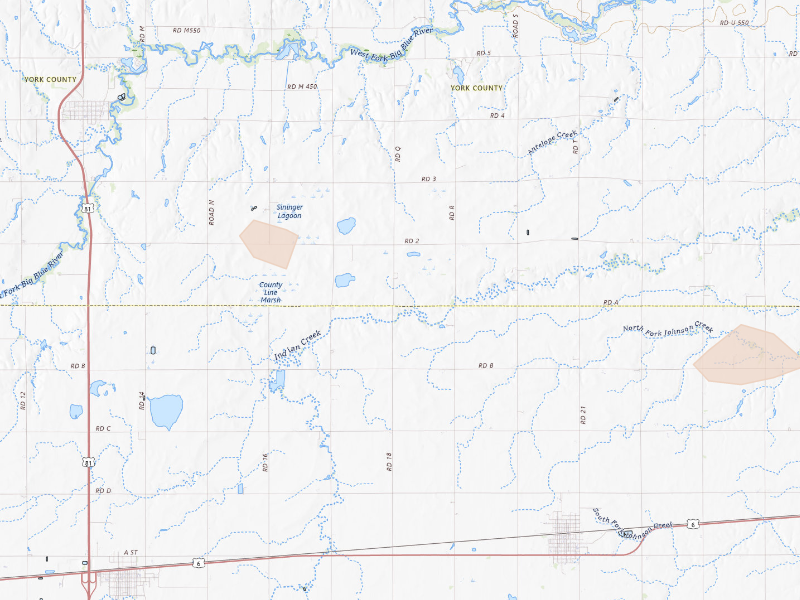 Radar-estimated hail-size map of the storm over Fairmont, NE
