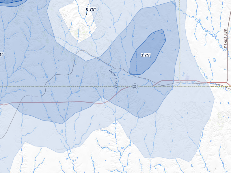 NEXRAD radar-signature map of the hail storm over Farnam, NE on May 16, 2026