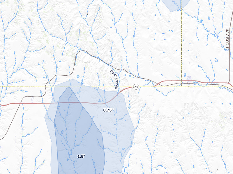 NEXRAD radar-signature map of the hail storm over Farnam, NE on May 30, 2026