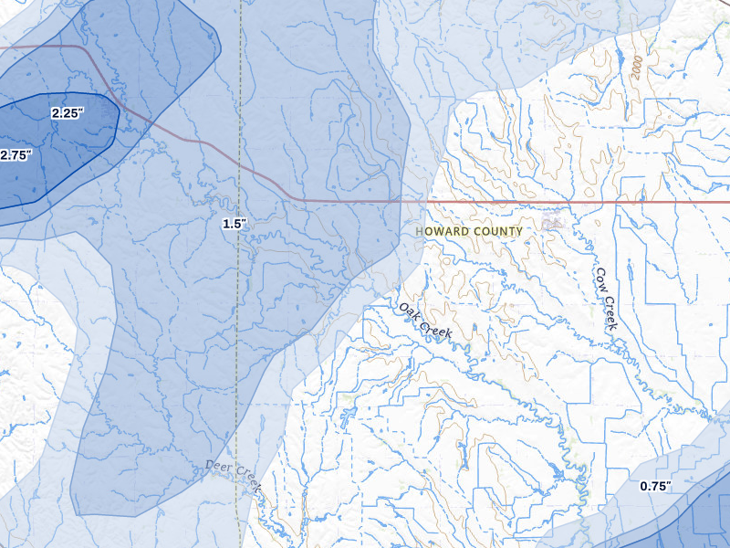NEXRAD radar-signature map of the hail storm over Farwell, NE on May 17, 2026