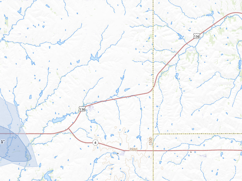NEXRAD radar-signature map of the hail storm over Filley, NE on Jul 27, 2026