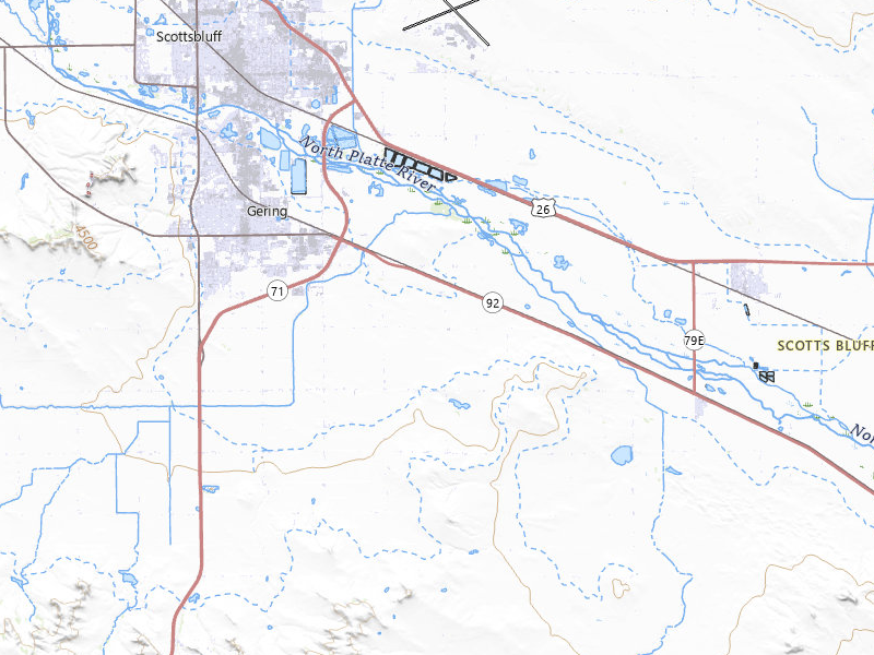 Radar-estimated hail-size map of the storm over Gering, NE on Jun 20, 2026