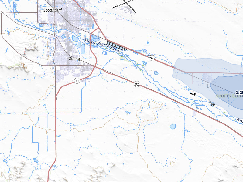 NEXRAD radar-signature map of the hail storm over Gering, NE on Jul 28, 2026