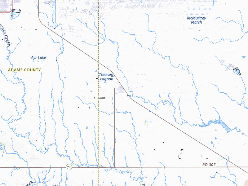 Radar-estimated hail-size map of the storm over Glenvil, NE on May 17, 2026