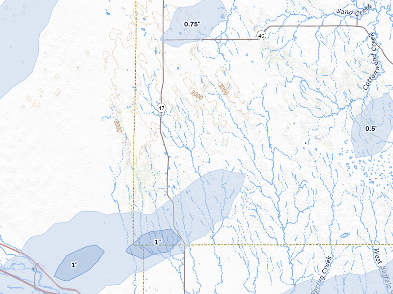 NEXRAD radar-signature map of the hail storm over Gothenburg, NE on May 16, 2026
