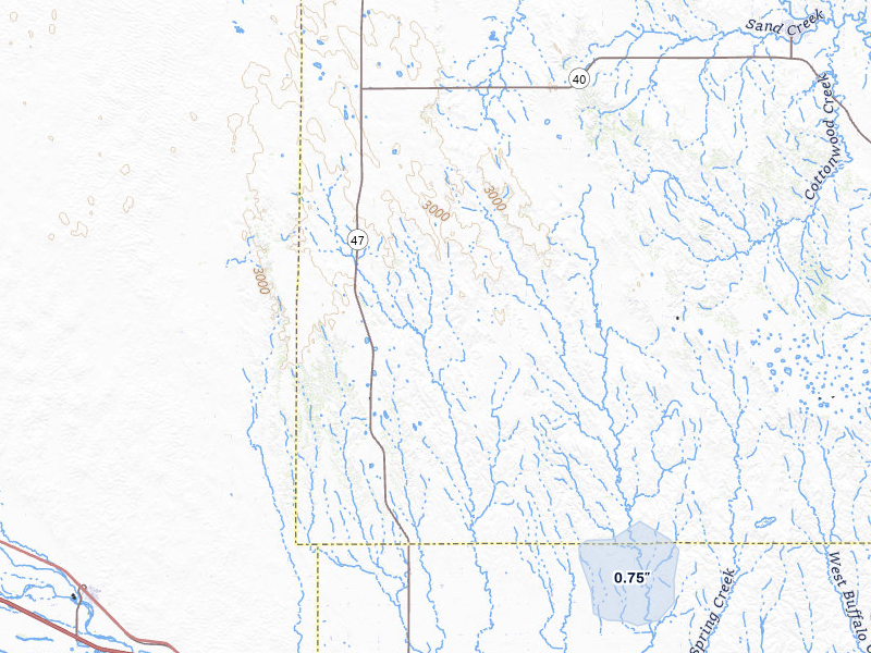 NEXRAD radar-signature map of the hail storm over Gothenburg, NE on May 29, 2026