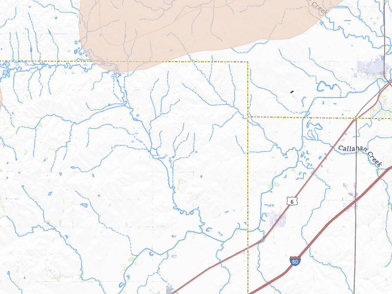 Radar-estimated hail-size map of the storm over Greenwood, NE on May 16, 2026