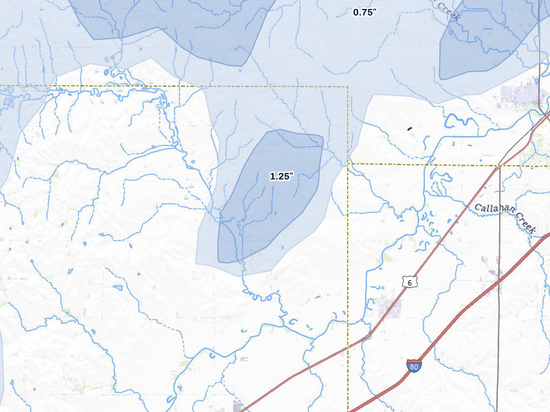 NEXRAD radar-signature map of the hail storm over Greenwood, NE on May 16, 2026