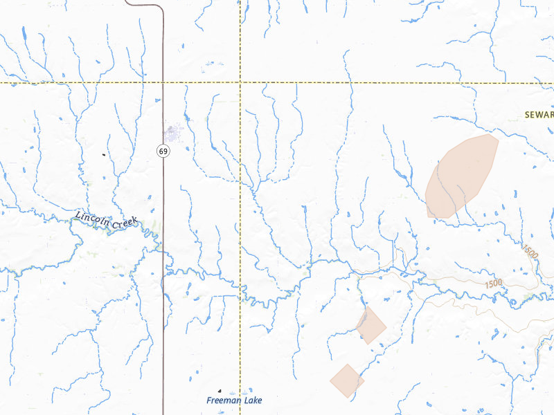 Radar-estimated hail-size map of the storm over Gresham, NE on May 18, 2026