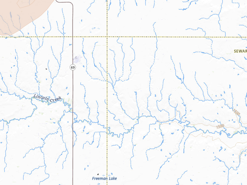 Radar-estimated hail-size map of the storm over Gresham, NE on Jul 1, 2026