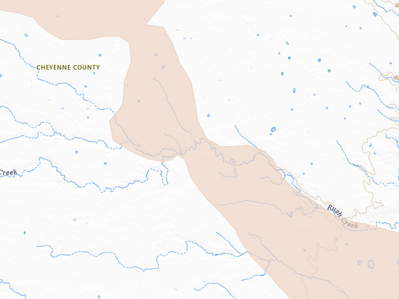 Radar-estimated hail-size map of the storm over Gurley, NE on Aug 9, 2026