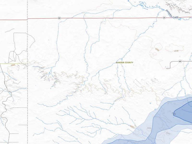 NEXRAD radar-signature map of the hail storm over Harrisburg, NE on Aug 25, 2026