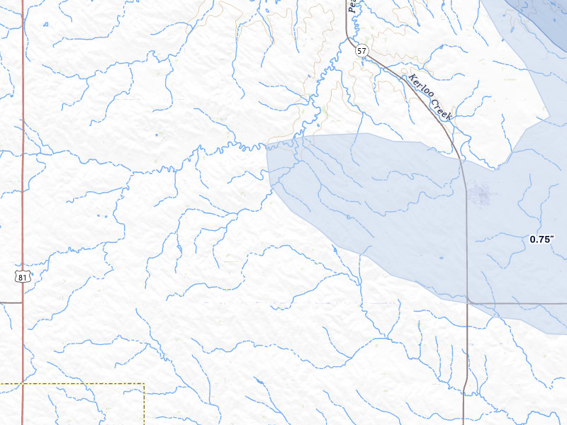 NEXRAD radar-signature map of the hail storm over Hartington, NE on Sep 5, 2026