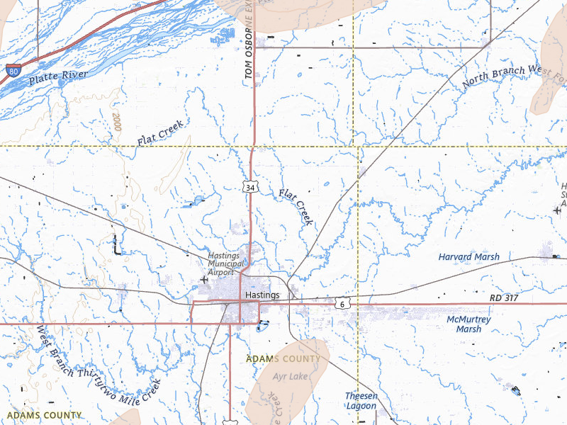 Radar-estimated hail-size map of the storm over Hastings, NE on May 16, 2026