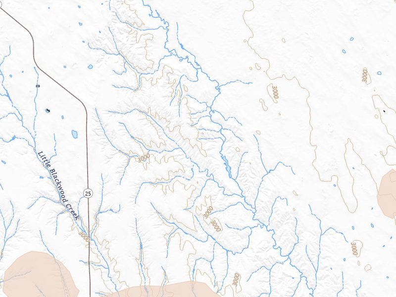 Radar-estimated hail-size map of the storm over Hayes Center, NE on Jul 30, 2026