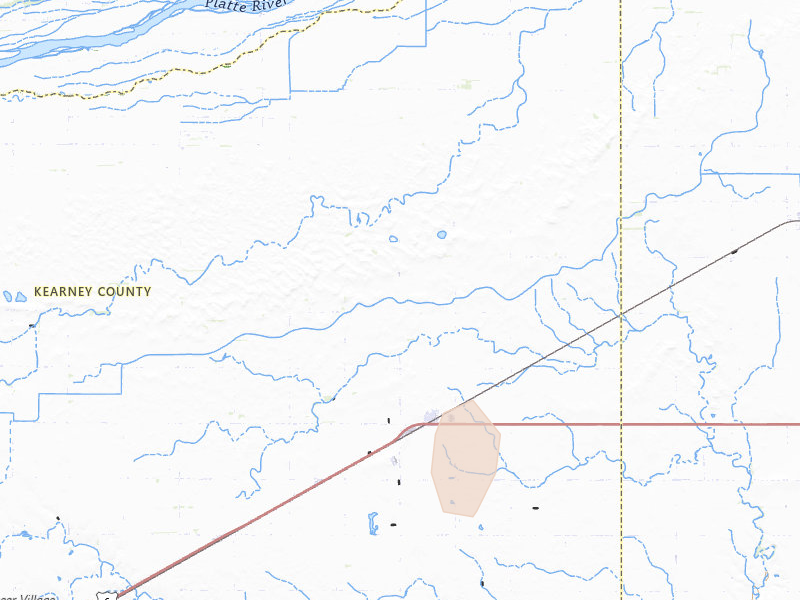 Radar-estimated hail-size map of the storm over Heartwell, NE on May 30, 2026