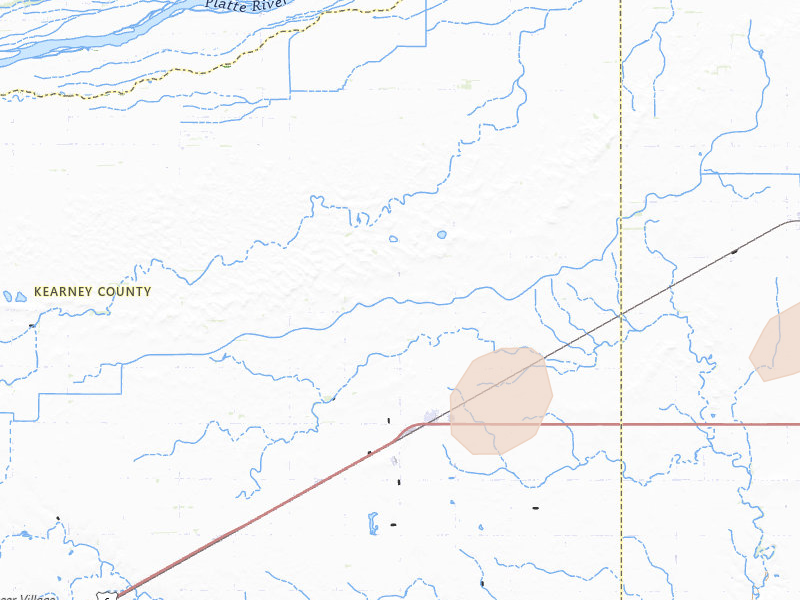 Radar-estimated hail-size map of the storm over Heartwell, NE on Jun 3, 2026