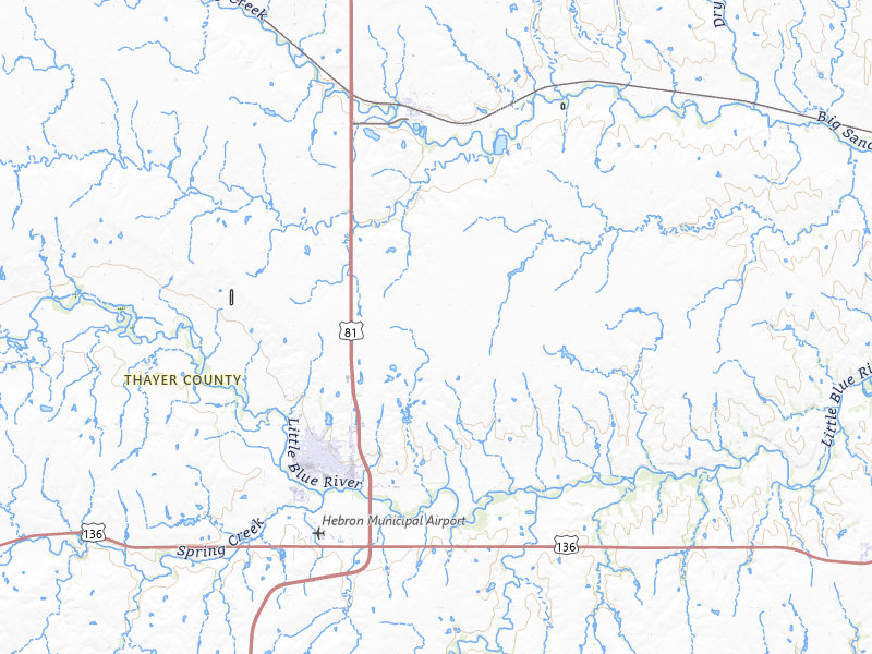 Radar-estimated hail-size map of the storm over Hebron, NE on Apr 9, 2026