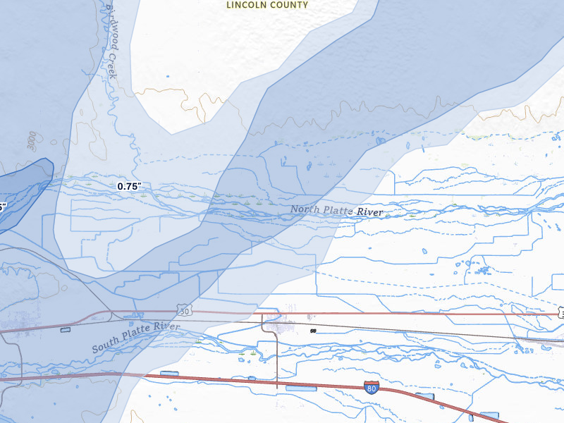 NEXRAD radar-signature map of the hail storm over Hershey, NE on May 16, 2026