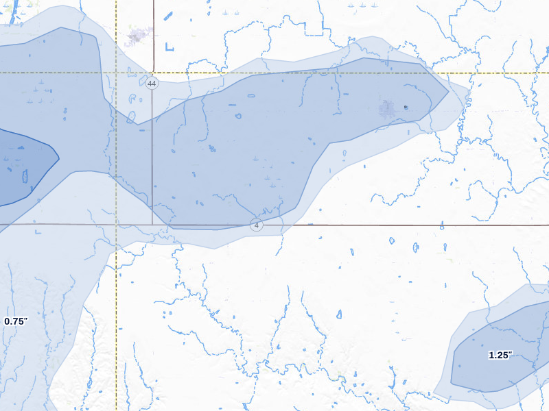 NEXRAD radar-signature map of the hail storm over Hildreth, NE on Jun 3, 2026