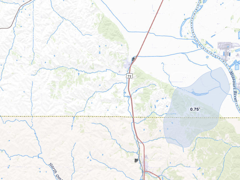 NEXRAD radar-signature map of the hail storm over Homer, NE on Mar 6, 2026
