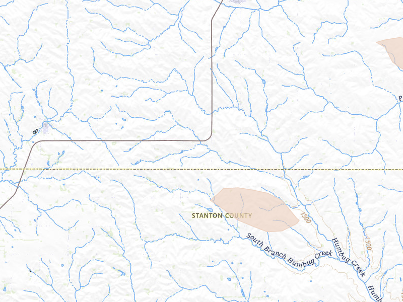 Radar-estimated hail-size map of the storm over Hoskins, NE on Aug 8, 2026