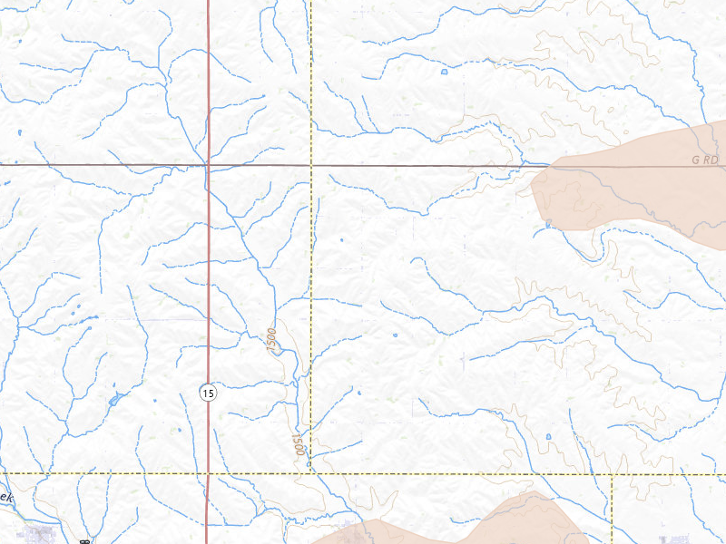 Radar-estimated hail-size map of the storm over Howells, NE on May 17, 2026