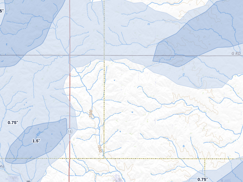 NEXRAD radar-signature map of the hail storm over Howells, NE on May 17, 2026