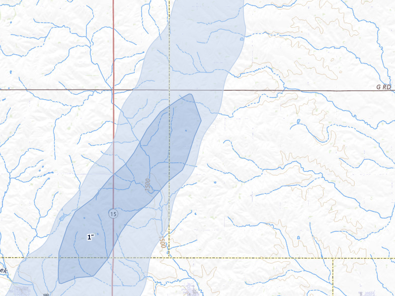 NEXRAD radar-signature map of the hail storm over Howells, NE on Jun 30, 2026