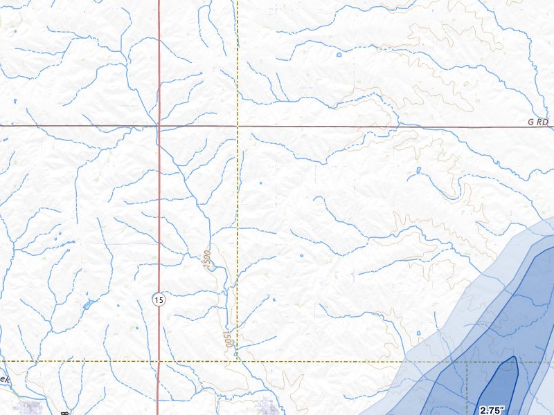 NEXRAD radar-signature map of the hail over Howells, NE