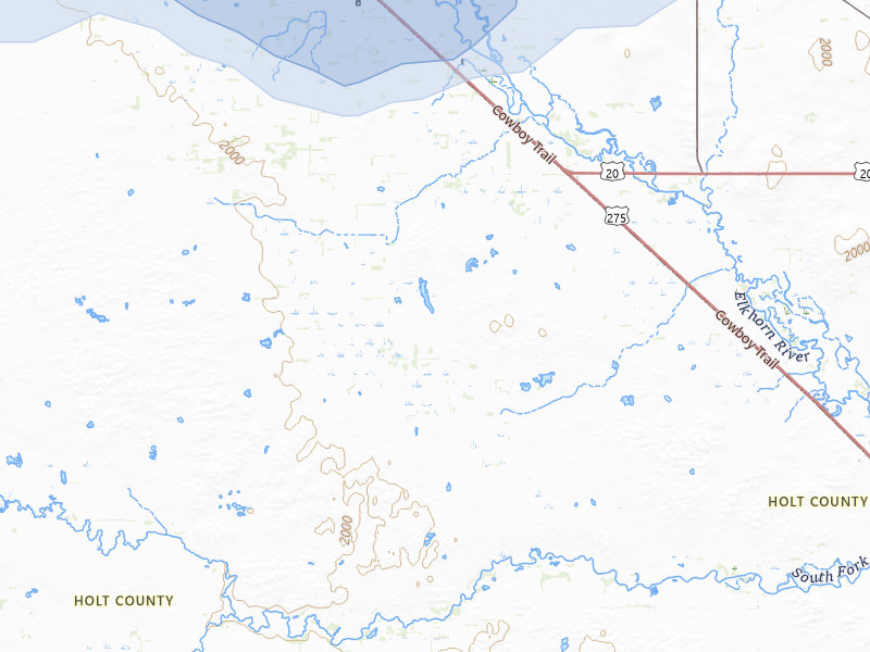 NEXRAD radar-signature map of the hail storm over Inman, NE on Aug 11, 2026