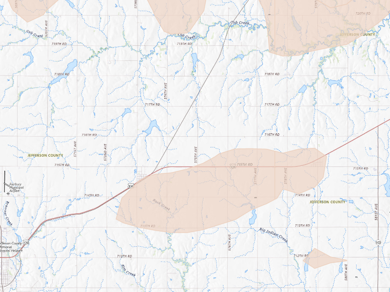 Radar-estimated hail-size map of the storm over Jansen, NE