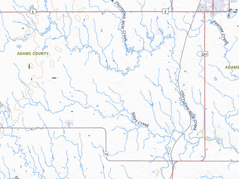 Radar-estimated hail-size map of the storm over Juniata, NE on Apr 25, 2026