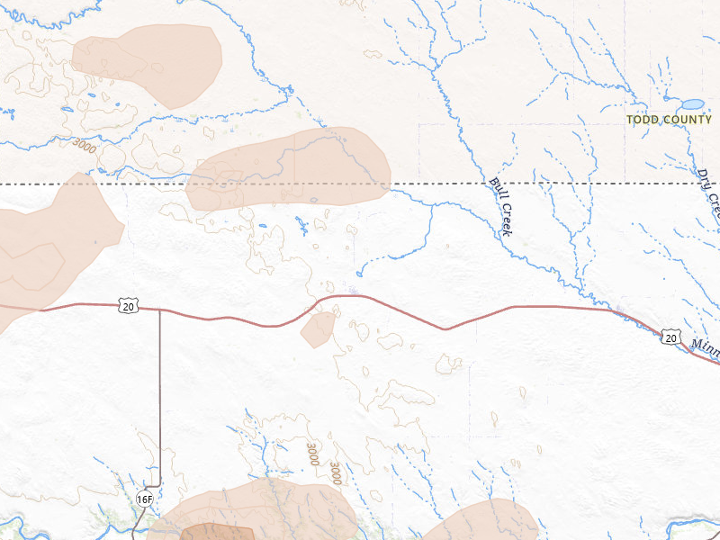 Radar-estimated hail-size map of the storm over Kilgore, NE on Jul 27, 2026
