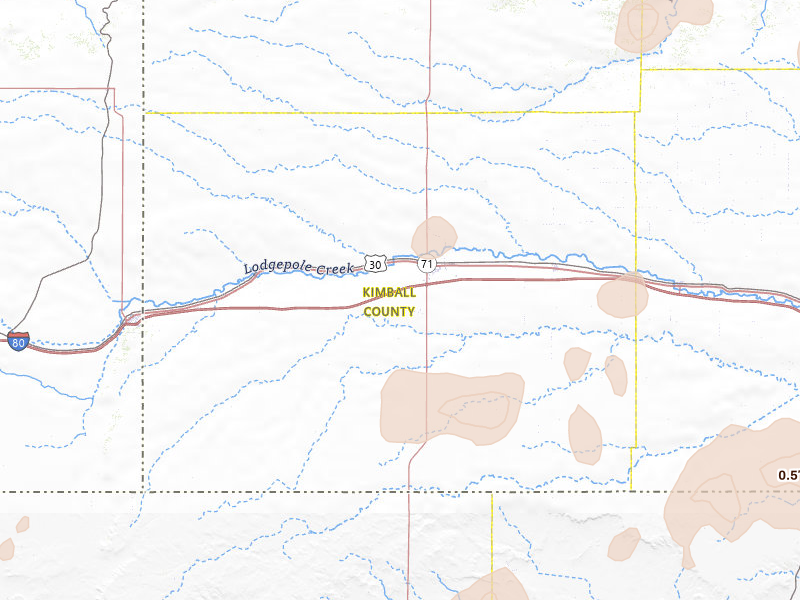 Radar-estimated hail-size map of the storm over Kimball, NE