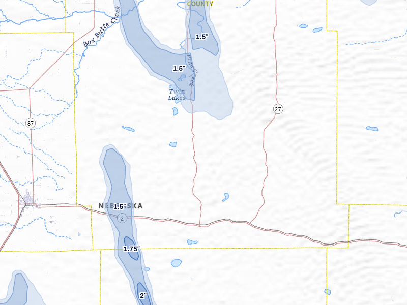 NEXRAD radar-signature map of the hail storm over Lakeside, NE on May 30, 2026