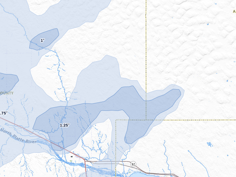 NEXRAD radar-signature map of the hail storm over Lewellen, NE on Jun 9, 2026