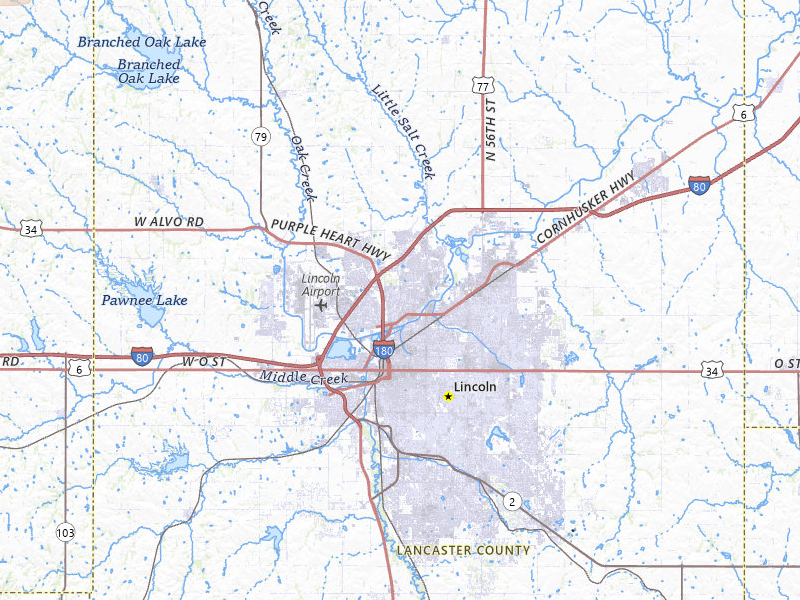Radar-estimated hail-size map of the storm over Lincoln, NE on May 18, 2026
