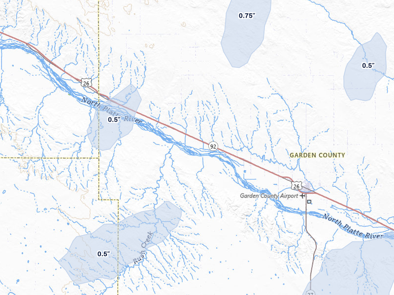 NEXRAD radar-signature map of the hail storm over Lisco, NE on Jun 8, 2026