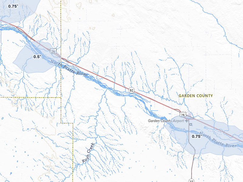 NEXRAD radar-signature map of the hail storm over Lisco, NE on Jul 7, 2026