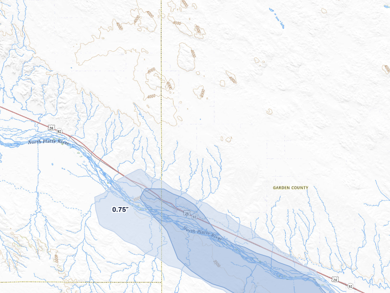NEXRAD radar-signature map of the hail storm over Lisco, NE on Aug 17, 2026