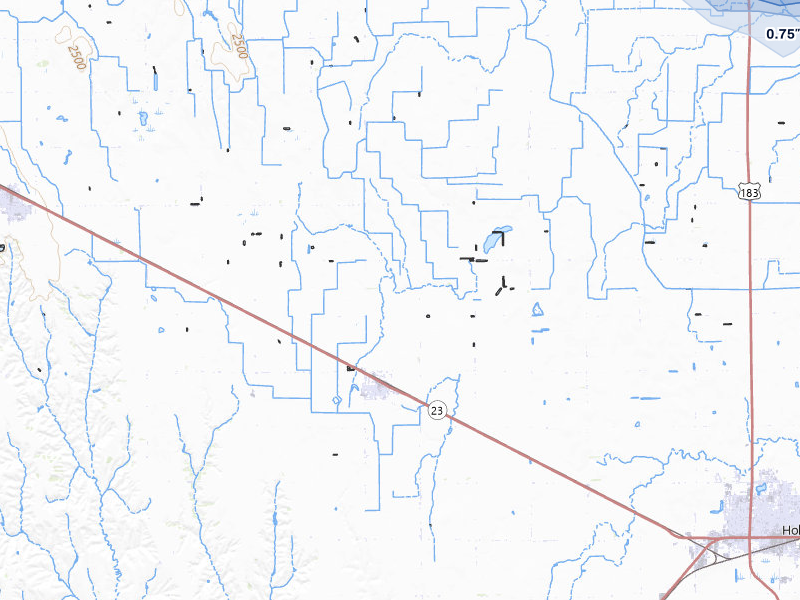 NEXRAD radar-signature map of the hail storm over Loomis, NE on May 16, 2026