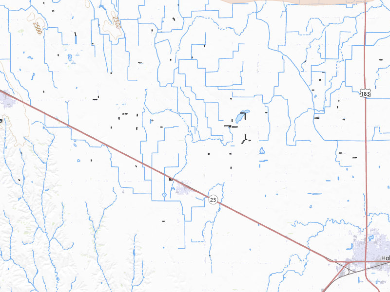 Radar-estimated hail-size map of the storm over Loomis, NE on Jul 8, 2026